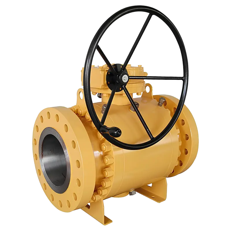 شیر توپی با محور ثابت (trunnion) برای کاهش فشار و افزایش دوام