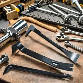 ابزارهای دستی تخصصی مانند کاردک و کلیدگیره برای کاربردهای خاص در ساخت‌وساز